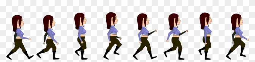 Walk - Cartoon Girl Walking Animation Clipart #463657