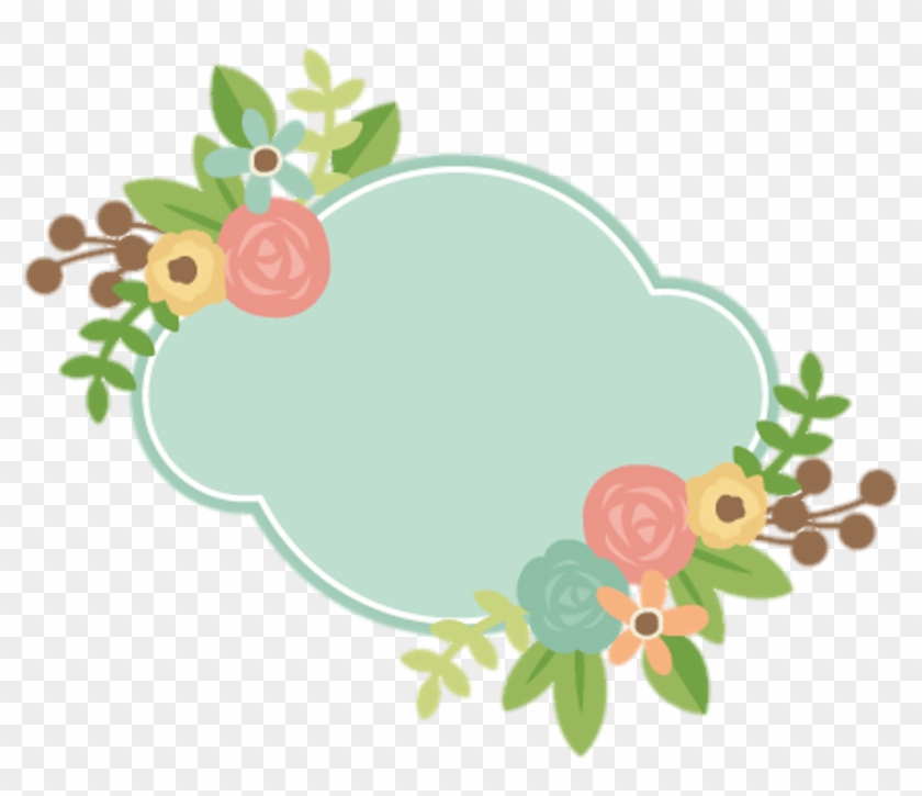 Label Banner Frame Text Pastel Flower Cute Tumblr Png - Cute Label Frame Png Clipart #464923