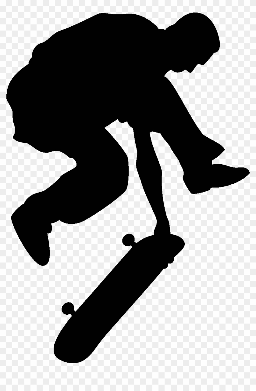 Sticker Skater Free Style Ambiance Sticker Kc3200 - Silhouette Skater Clipart #465027
