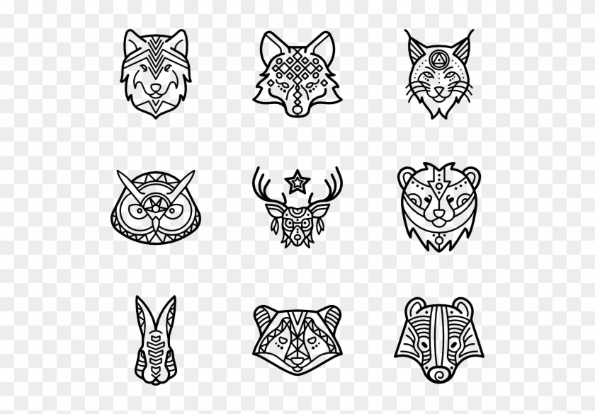Tribal Animals - Tribal Animal Icons Clipart #465516