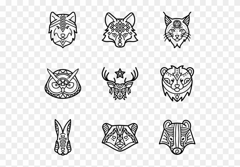 Tribal Animals - Tribal Animal Icons Clipart