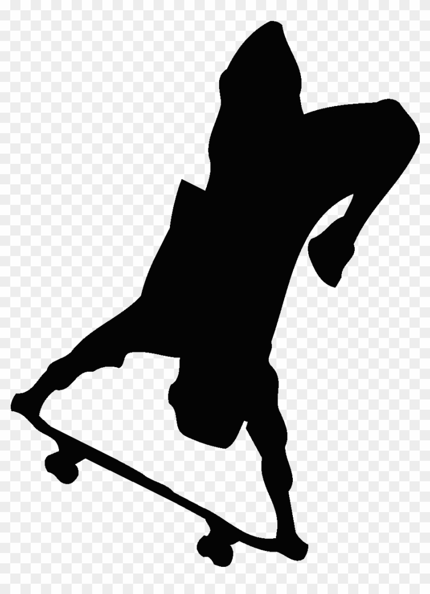 Sticker Jeu D Un Skater Ambiance Sticker Kc3198 - Silhouette Skater Clipart