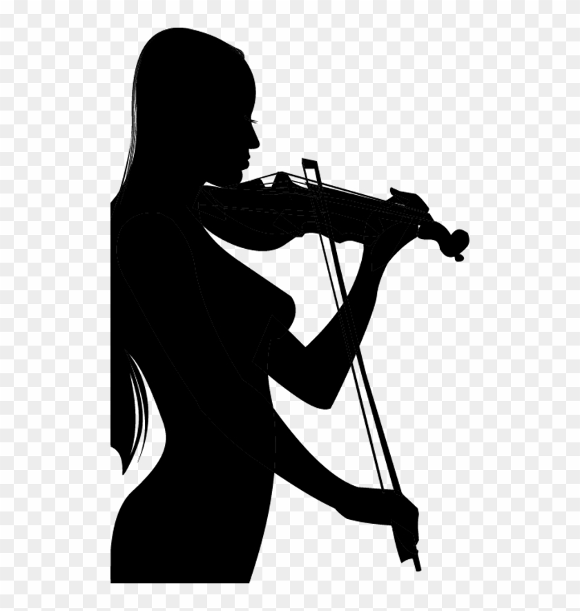 Violin Woman Wall Sticker - Silueta De Mujer Tocando Violin Clipart