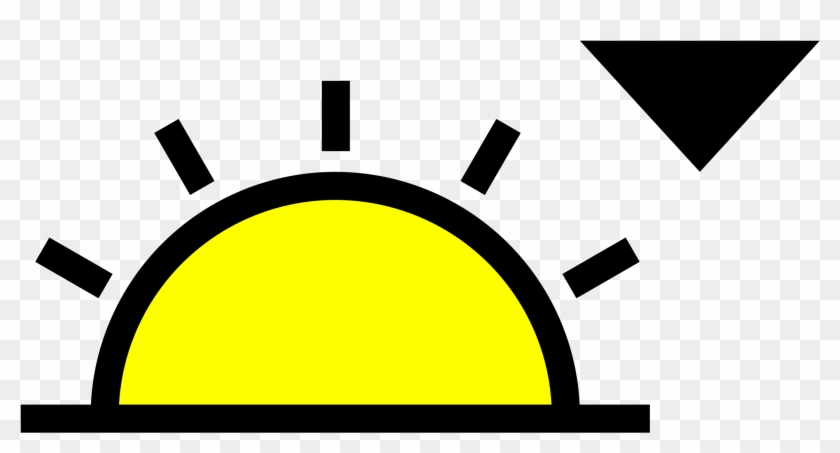 A Drawing Of A Sun Setting Clipart - Icon - Png Download