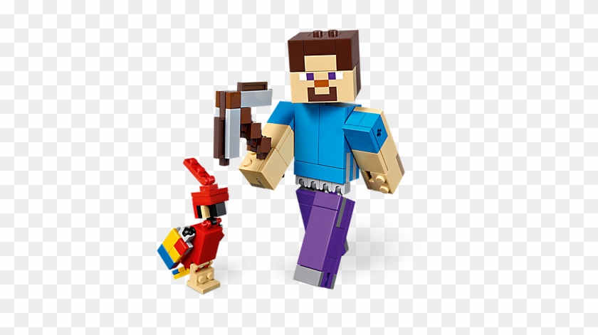 Minecraft™ Steve Bigfig With Parrot - Lego Clipart