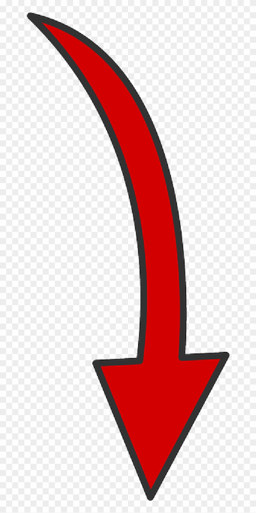 Red Curved Arrow Png White Pictures To Pin On Pinterest - Red Arrow Curved Down Clipart