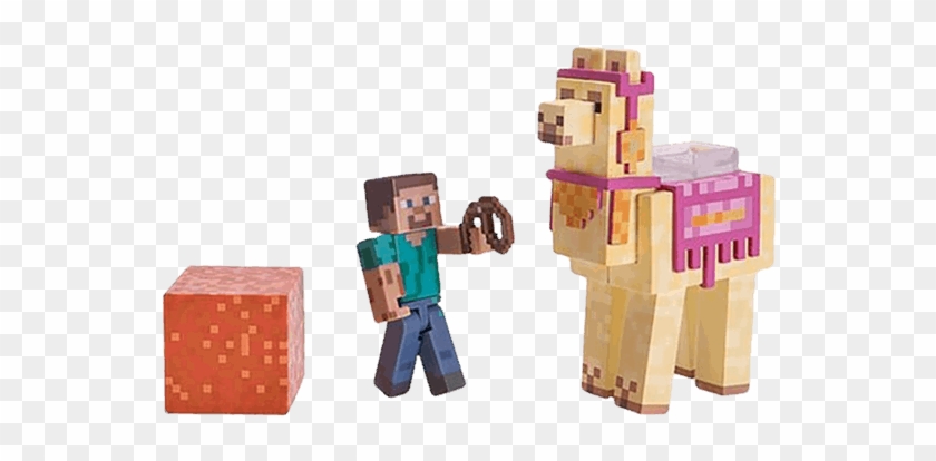 Steve With Llama Figure Set - Llama Animal In Minecraft Clipart
