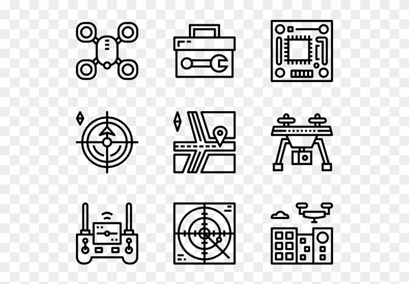 Drone - White Png Icons Clipart