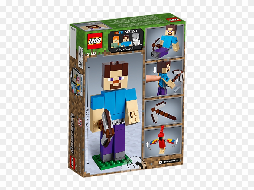 Minecraft™ Steve Bigfig With Parrot - Minecraft Lego Big Fig Clipart