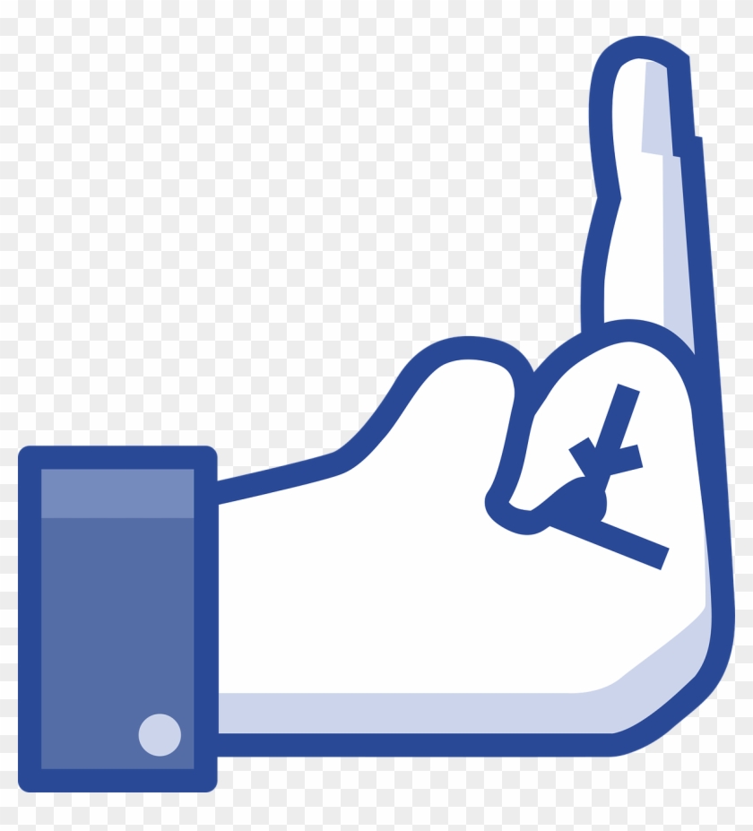 A Facebook "like" Hand With The Middle Finger Raised - Facebook Middle Finger Clipart