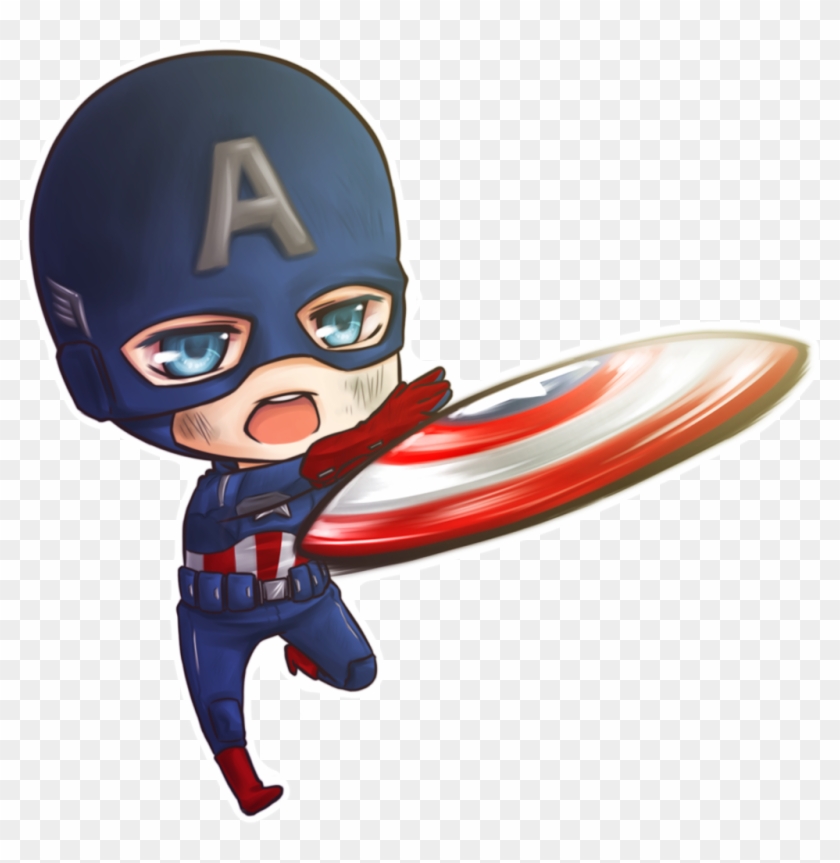 Captainamerica Marvel Superhero Avengers Chibi - Captain America Drawing Cute Clipart
