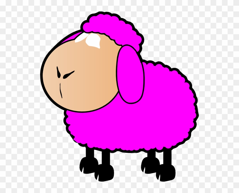 Pink Sheep Clip Art - Sheep Clip Art Pink - Png Download