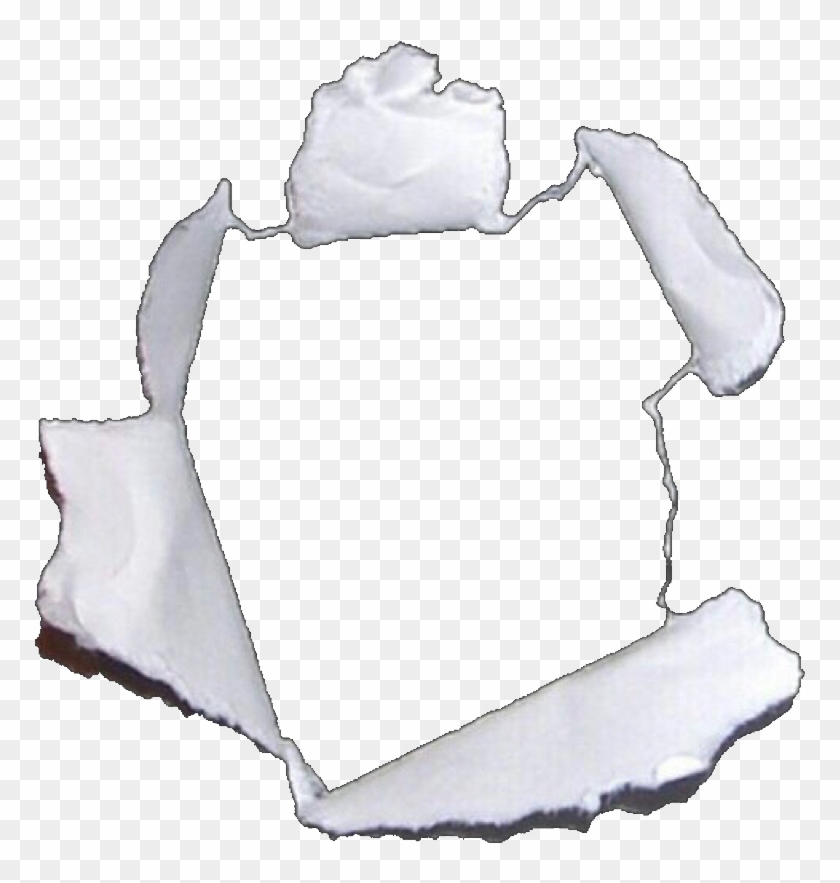 Hole Tear Paper Frame Niche White Whitetheme Whiteaesth - Tear In Paper Drawing Clipart