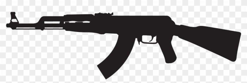 File - Ak-47 Silhouette - Svg - Ak 47 Black Png Clipart #468585