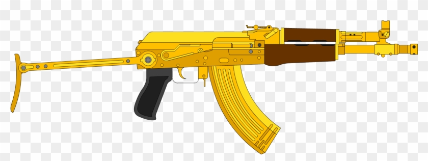 Gold Ak47 Png - Ak 47 Gold Png Clipart