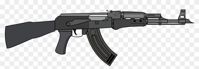 1739 X 537 6 - Black Ak 47 Gun Clipart