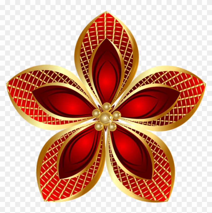 Free Png Download Decorative Gold Flower Clipart Png - Gold Flower Images Png Transparent Png #469654