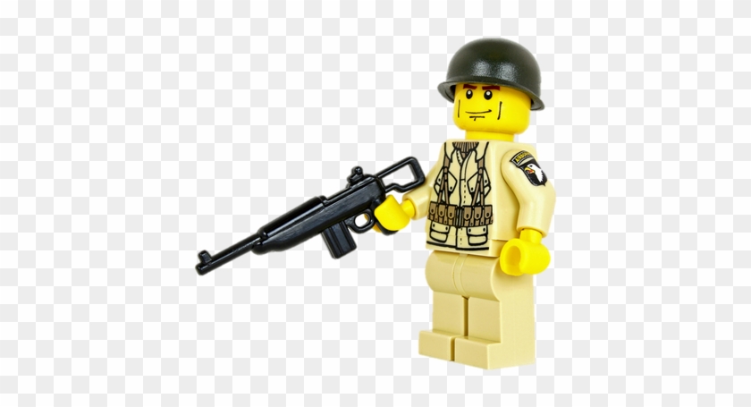 Us 101 Airborne Division Soldier With M1 Carbine - Lego Ww2 Soldier Png Clipart