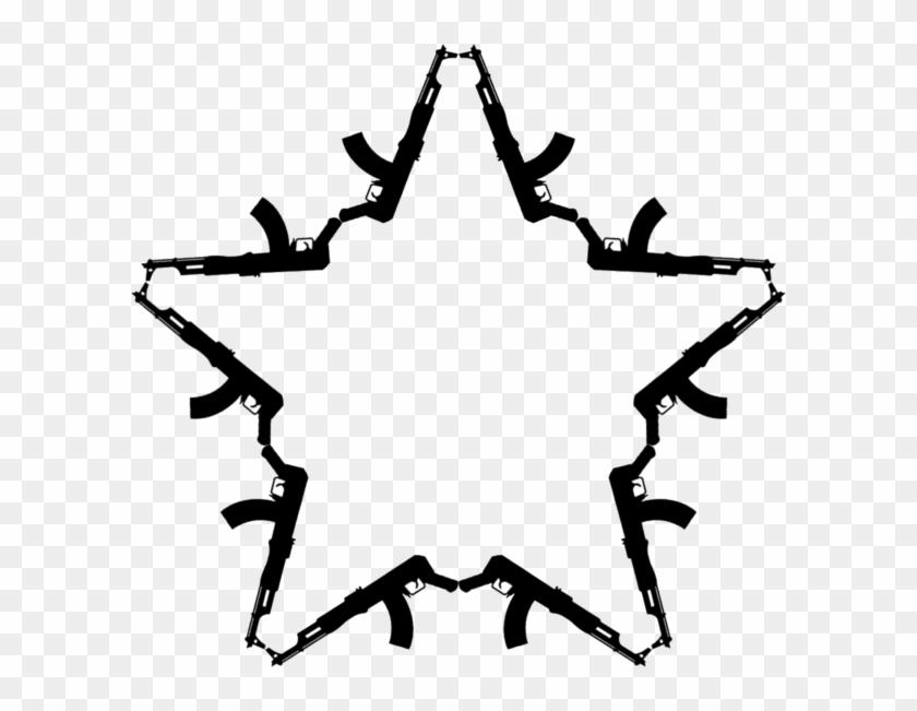 Ak - Ak 47 Star Tattoo Clipart