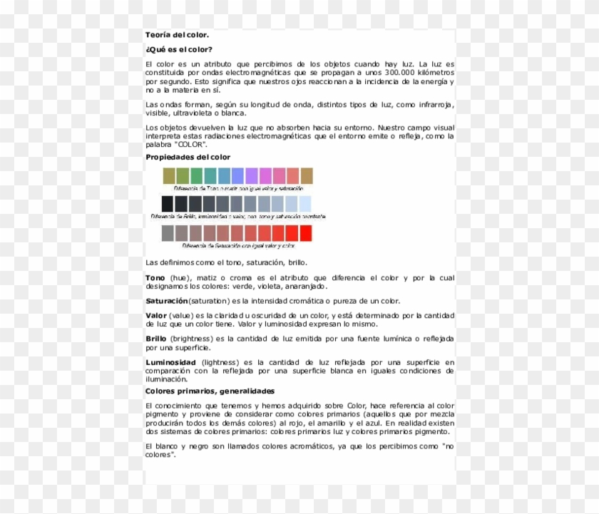 Docx - Propiedades Del Color Clipart #4600098
