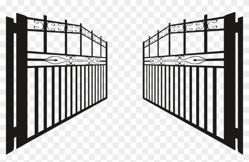 Gate Computer Icons Wrought Iron Windows Metafile Door - Open Gate Clipart Png Transparent Png #4601219