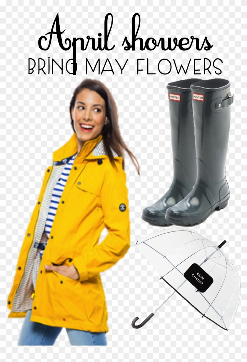 Pairing It With Cute Grey Boots And A Clear Umbrella Clipart