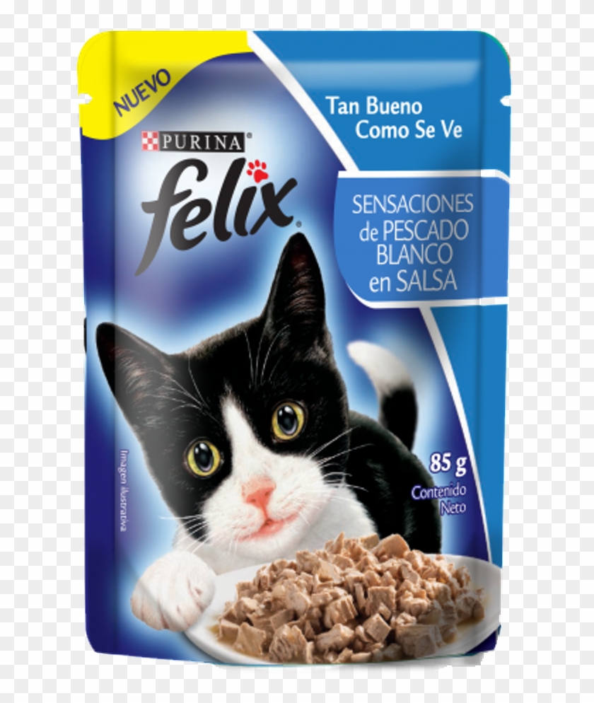 Pouch Felix Gatitos De Pescado En Salsa - Felix Cat Food Clipart #4602678