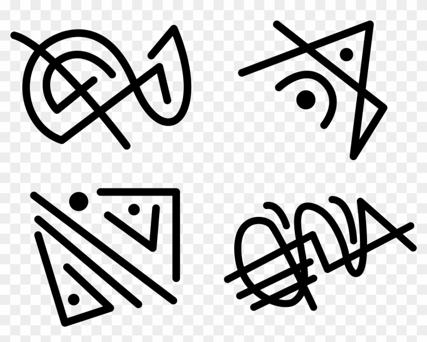 Abstract Glyph Set - Calligraphy Clipart #4603111