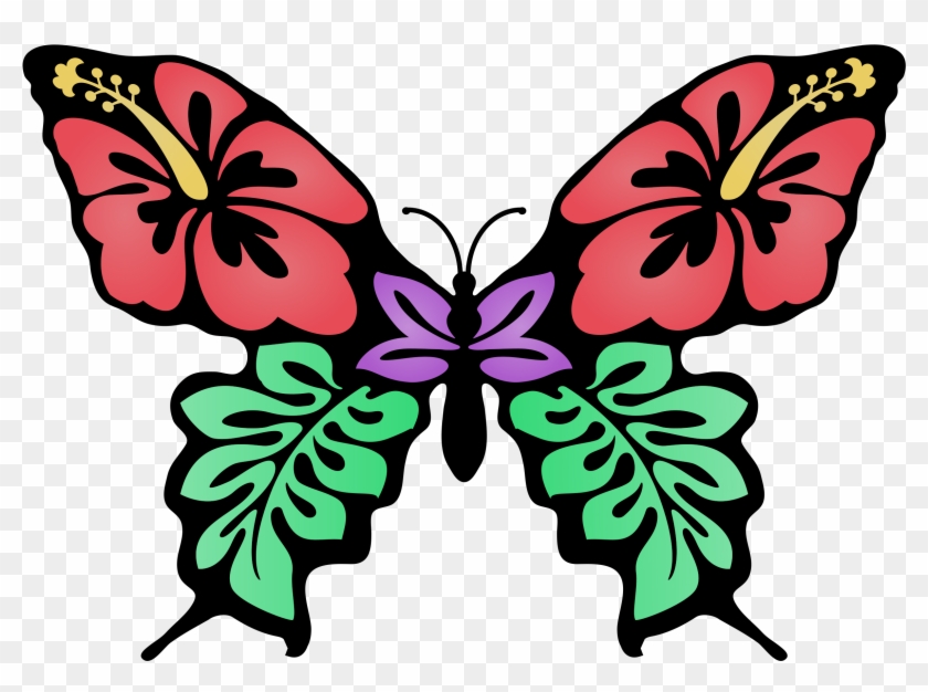 Clip Art Transparent Library At Getdrawings Com Free - Butterfly And Flower Vector Black And White - Png Download