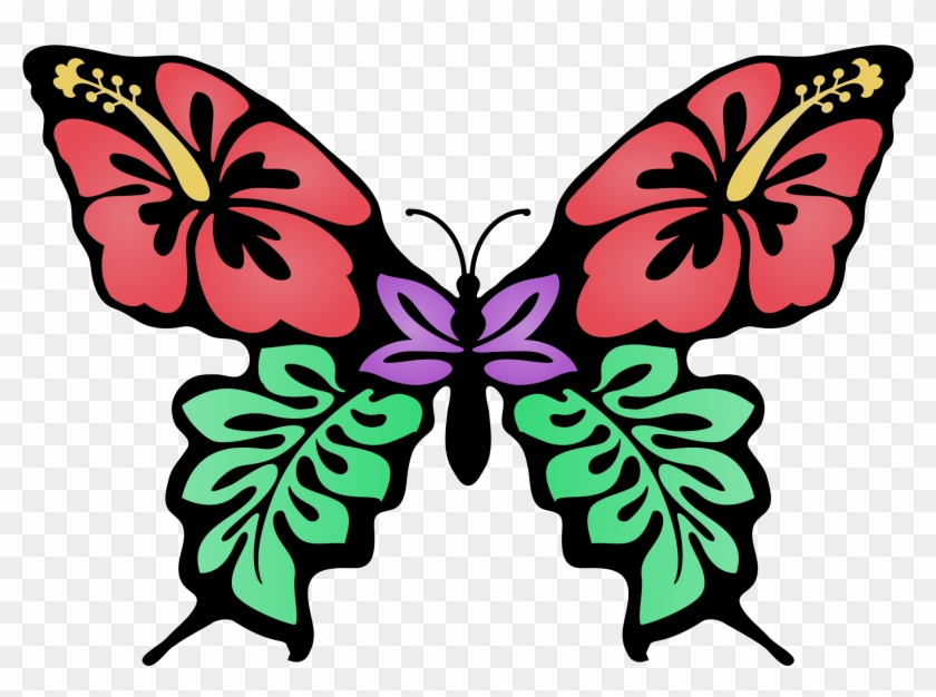 Clip Art Transparent Library At Getdrawings Com Free - Butterfly And Flower Vector Black And White - Png Download #4603982