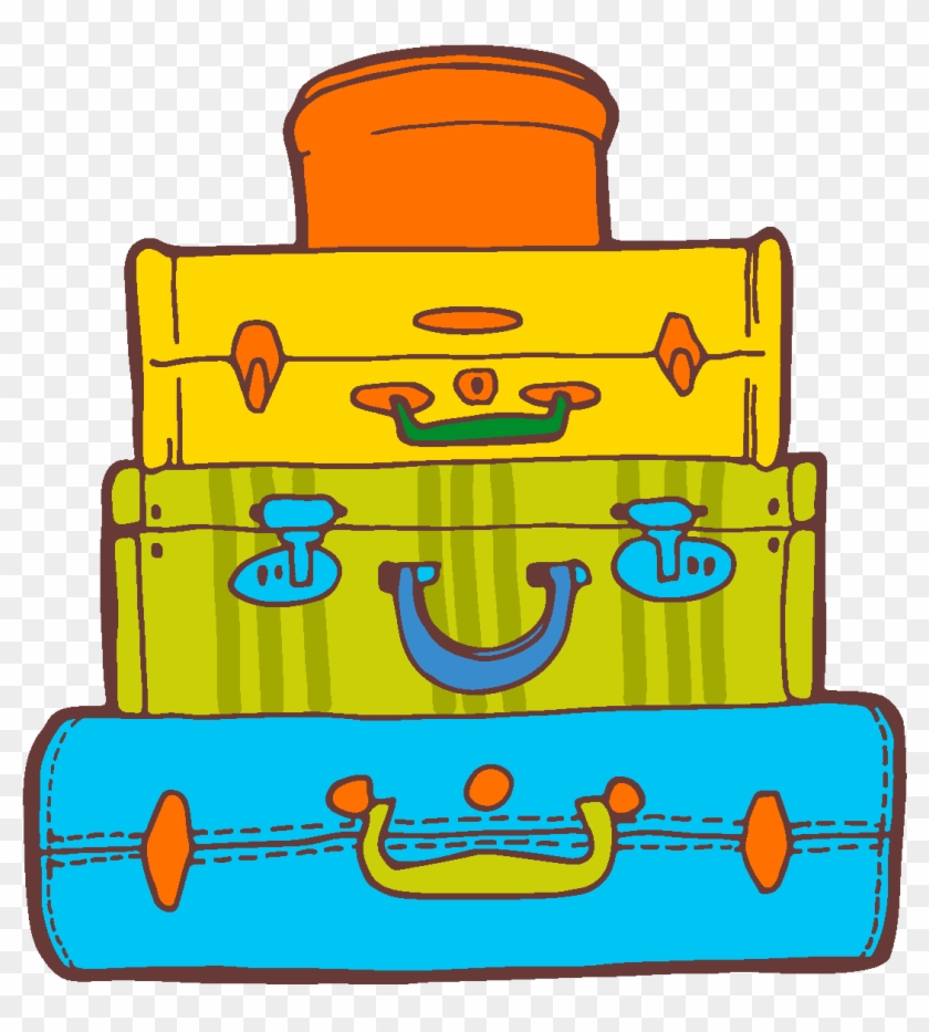 Vector Dibujado A Mano Maleta Superposición - Suitcase Clipart #4604164