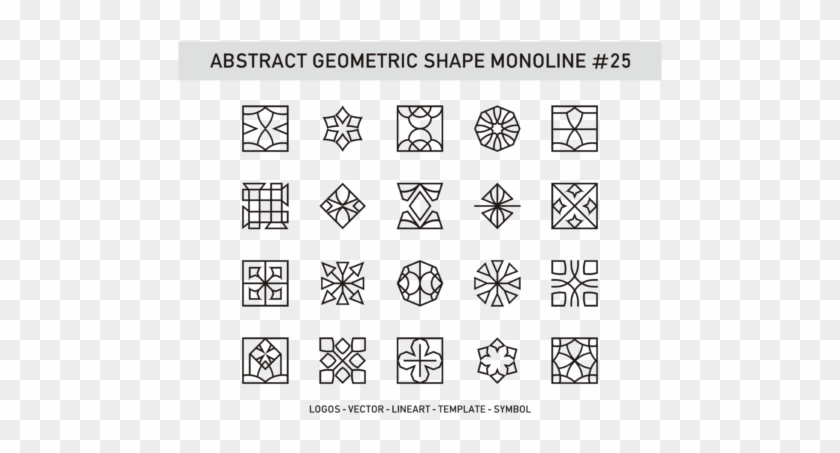 Abstract Geometric Shape Monoline - Vector Graphics Clipart #4604432