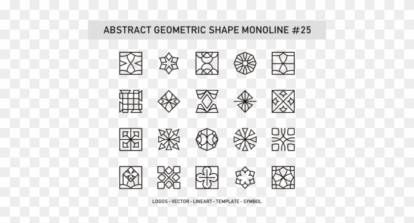 Abstract Geometric Shape Monoline - Vector Graphics Clipart