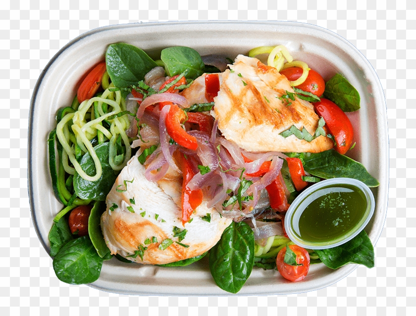 Marinated And Grilled Chicken Breast Served Over Al - Spinach Salad Clipart