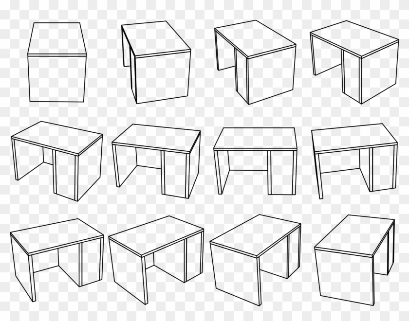 Desk Rotated Plain Big Image Png Ⓒ - Desk Perspective Drawing Clipart #4604743