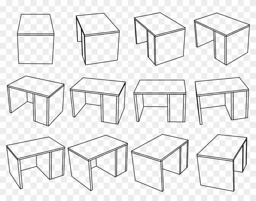 Desk Rotated Plain Big Image Png Ⓒ - Desk Perspective Drawing Clipart