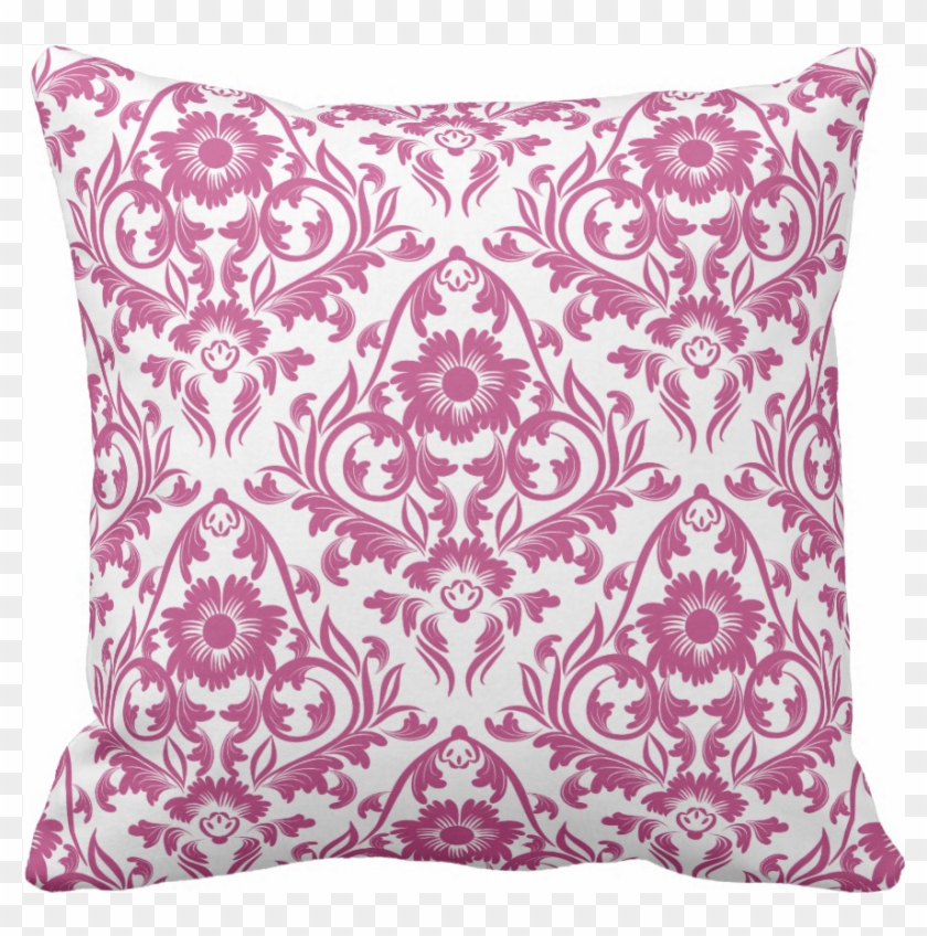 Mulberry Damask Floral Traditional Pillow - Blue And White Fb Cover Clipart #4605146