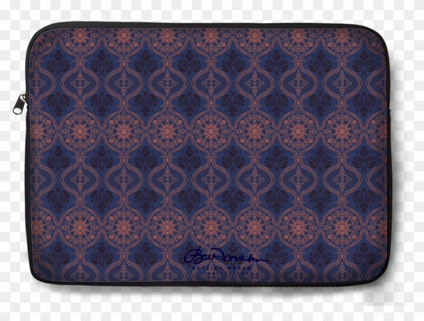 Sargasso Blue And Mellow Rose Damask Laptop Sleeve - Coin Purse Clipart #4605203