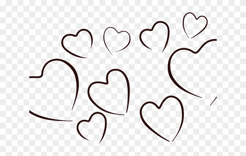 Heart Clipart Clipart Hollow Heart - Black And White 3 Heart - Png Download