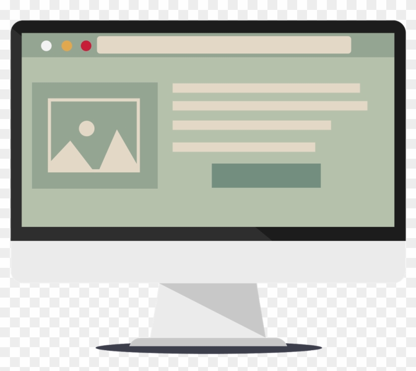 Computadora Escritorio Para Ilustrar Diseño Flat - Procesadores De Texto Clipart #4605921