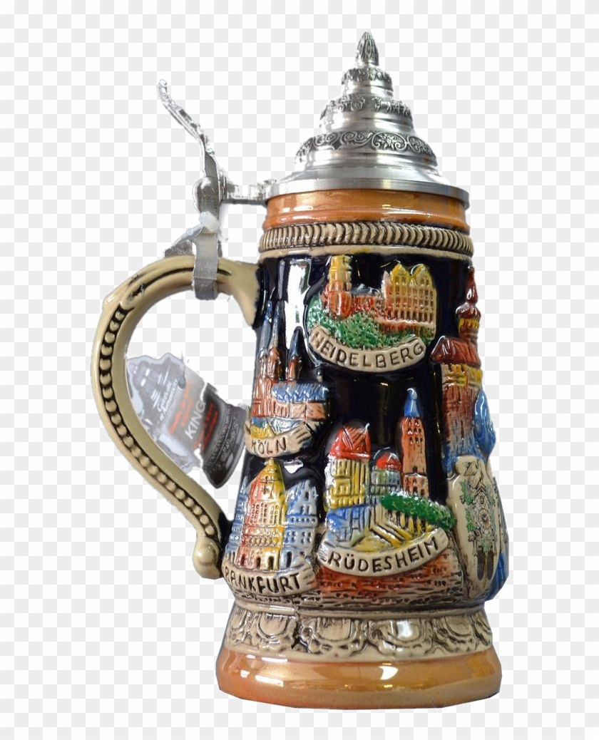 "deutschland" Stein With Eagle, Cuckoo Clock, And Nutcracker - Traditional German Beer Stein Clipart