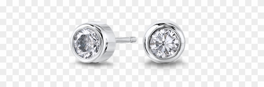 Tube Set Round Brilliant Cut Diamond Studs - Diamond Tube Earrings Clipart #4606736