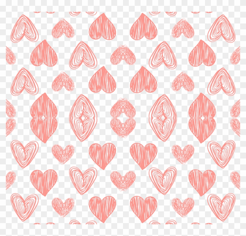 Valentine's Day Pink Hand Drawn Hearts Cute Valentines - Heart Clipart