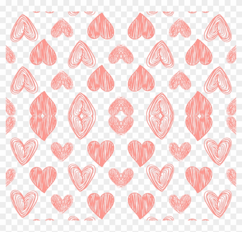 Valentine's Day Pink Hand Drawn Hearts Cute Valentines - Heart Clipart #4607981