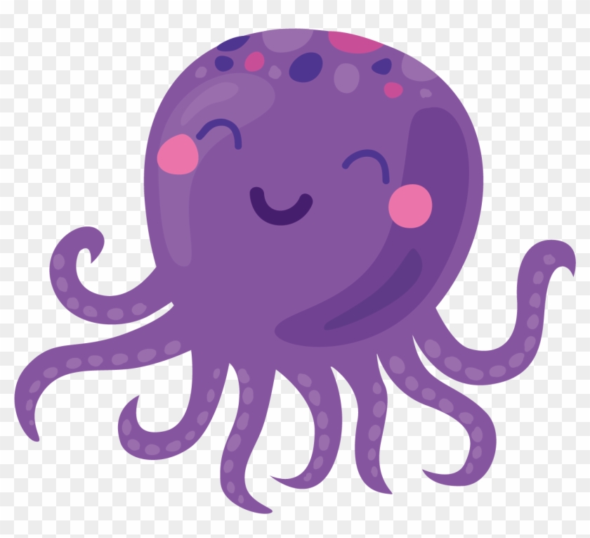 Octopus, Cartoon, Octopus Card, Pink, Purple Png Image - Cartoon Octopus Transparent Background Clipart #4608583
