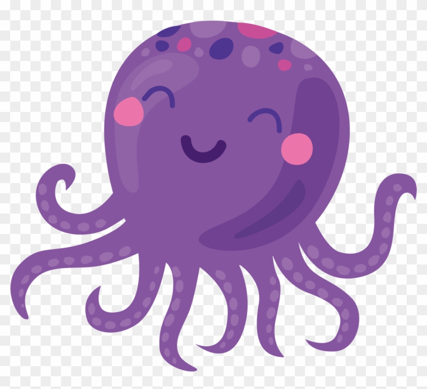 Octopus, Cartoon, Octopus Card, Pink, Purple Png Image - Cartoon Octopus Transparent Background Clipart