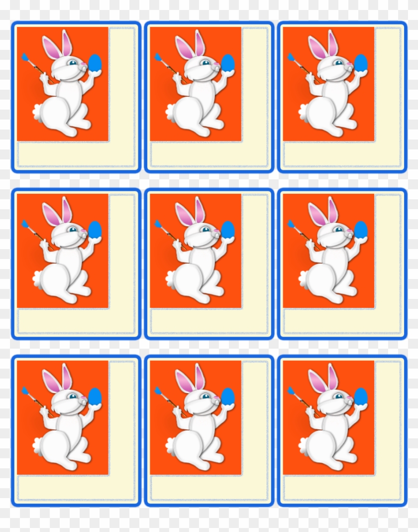 9 Easter Bunny Paints Egg Name Tags - Easter Name Tags Hd Clipart #4609756
