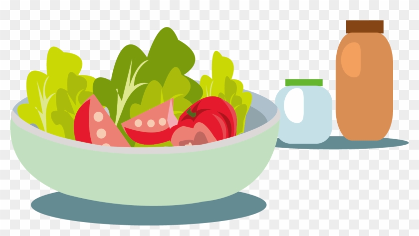 Fruit Salad Vegetable Vector Transprent - Vector Salad Clipart #4610191