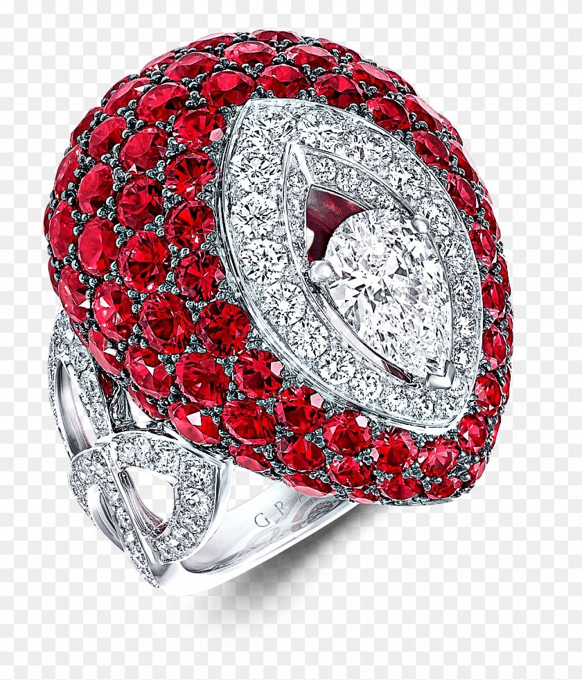 A Graff Bombé Pavilion Ring Featuring A Central Pear - Pre-engagement Ring Clipart #4610270