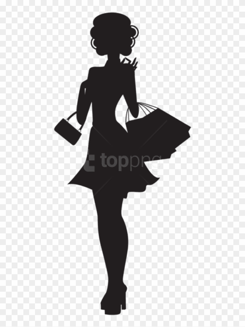 Free Png Shopping Woman Silhouette Png Png - Lady Shopping Silhouette Png Clipart #4610628